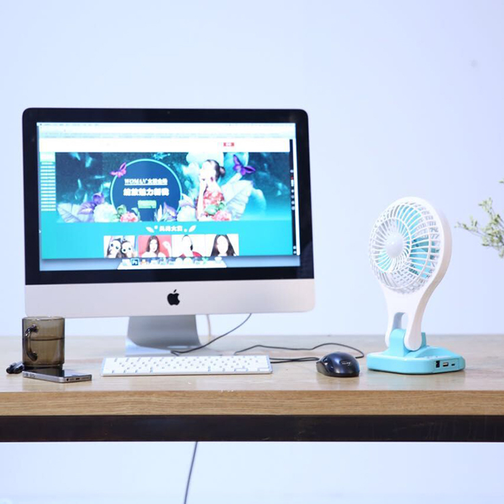 Вентилятор аккумулят. + светильник NGY HYF-AF001