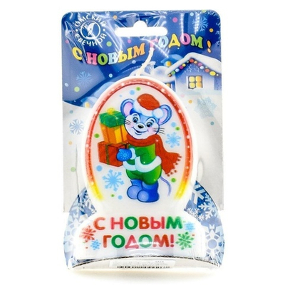 Свеча-овал "С новым годом" 2416