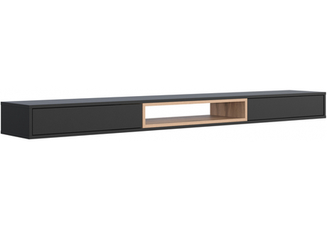 ТВ-тумба Woodville Делора 2,0 м черный, дуб вотан
