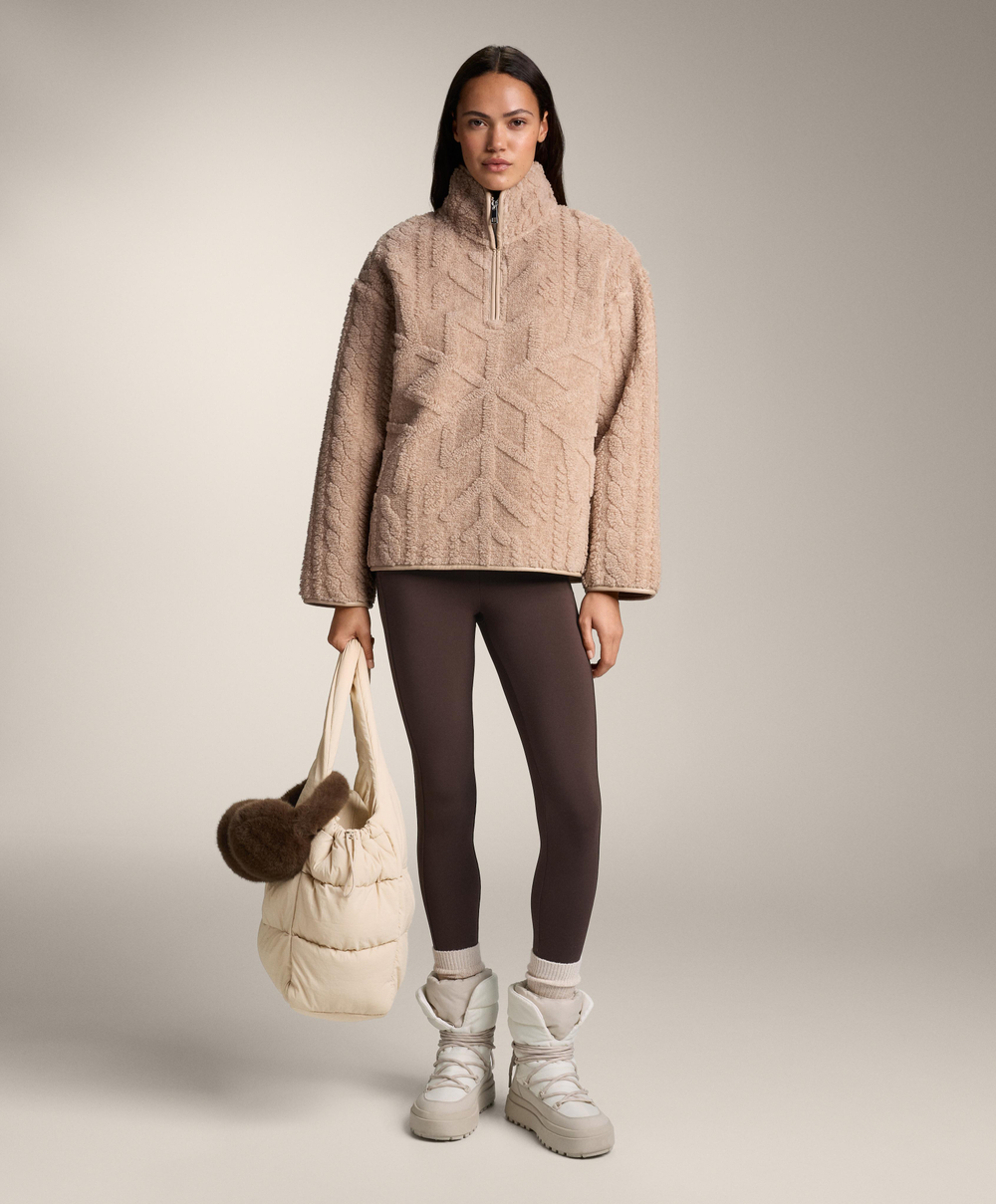 Oysho Толстовка из искусственного меха, песочный меланж