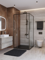 Душевой уголок Cezares LUX-AH-FS-11-100/90-C-GM, 100х90х195, профиль оружейная сталь, стекло прозрачное