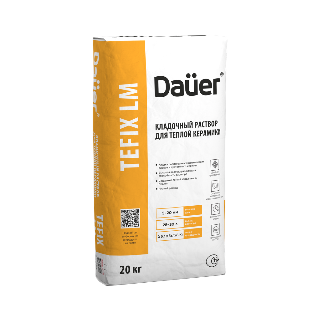 Dauer TEFIX LM Кладочный раствор для теплой керамики