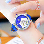 KANGOL Automatic Mechanical Movement Genuine Leather Strap Watch Women"s Watch Blue Dial