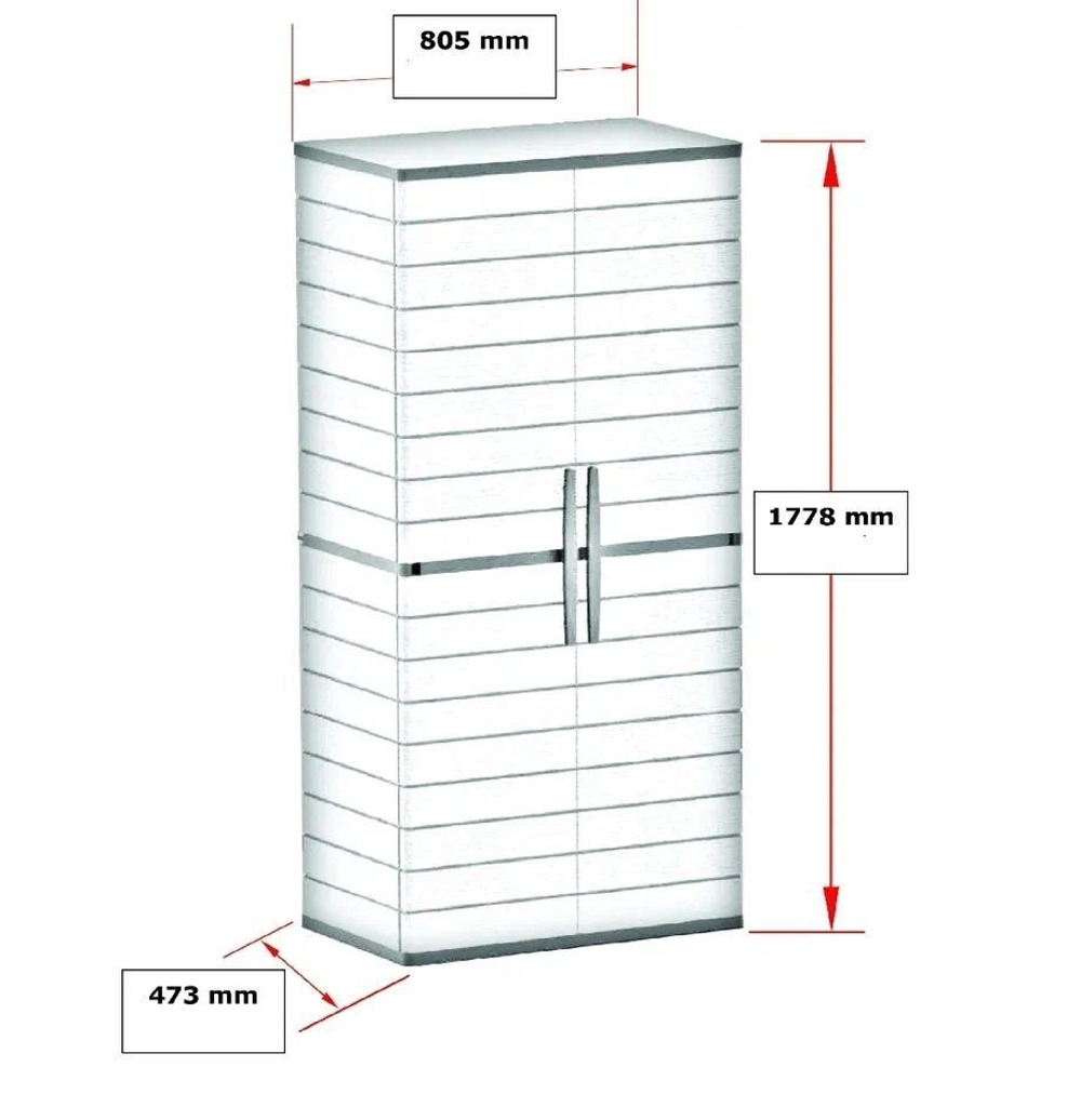 Уличный пластиковый шкаф Duramax c 4 полками