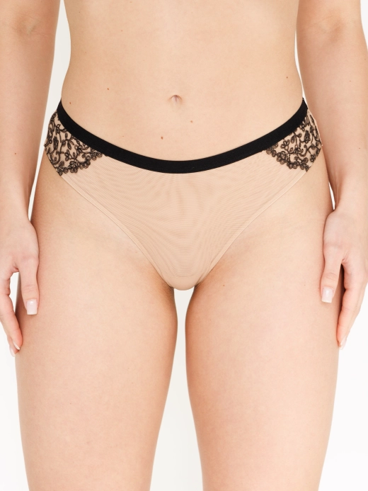 Трусы Zebra бразилиана (черный/скин)