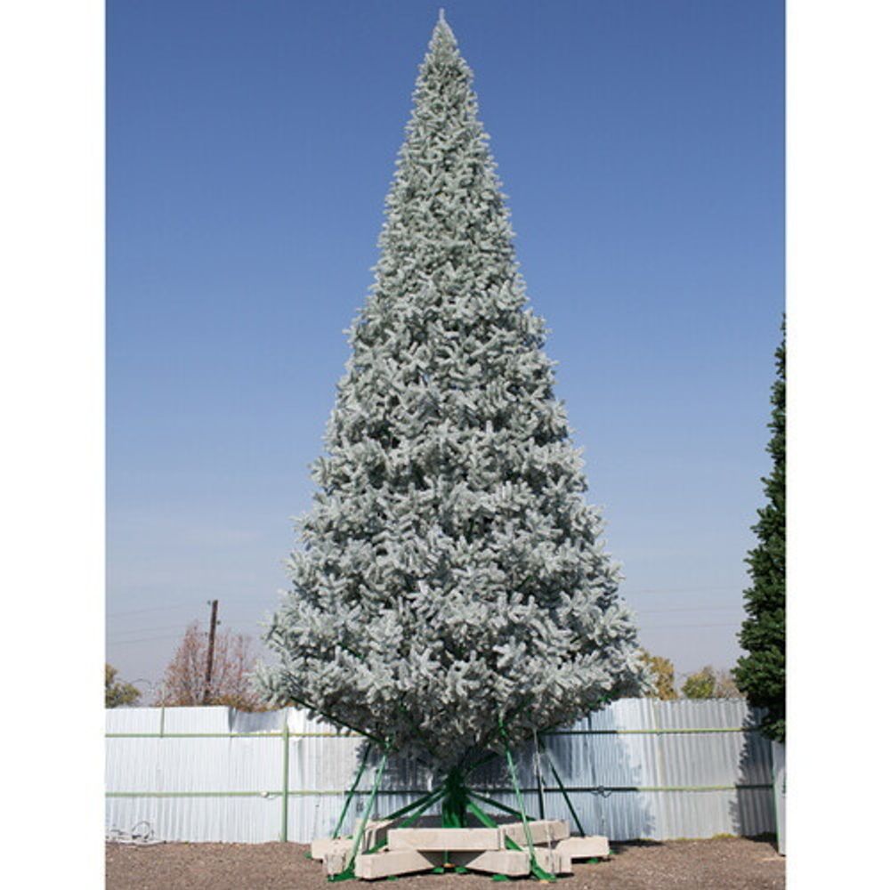 Уличная елка ствольная "Альпийская изумрудная" (пвх бело-зелёная) 11 м