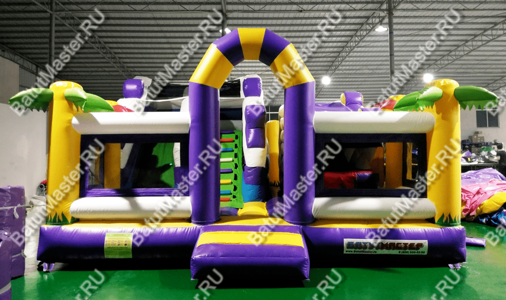 Коммерческий батут "Белый клык" с механизированной головой, размер 6*6*3,5 м