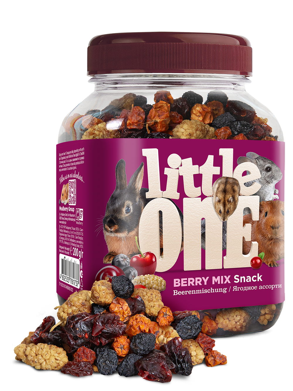 Little One Ягодное ассорти. Лакомство для всеядных грызунов, 180 г