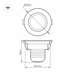 Светодиодный светильник LTM-R45WH 3W Day White 30deg (Arlight, IP40 Металл, 3 года) 014912