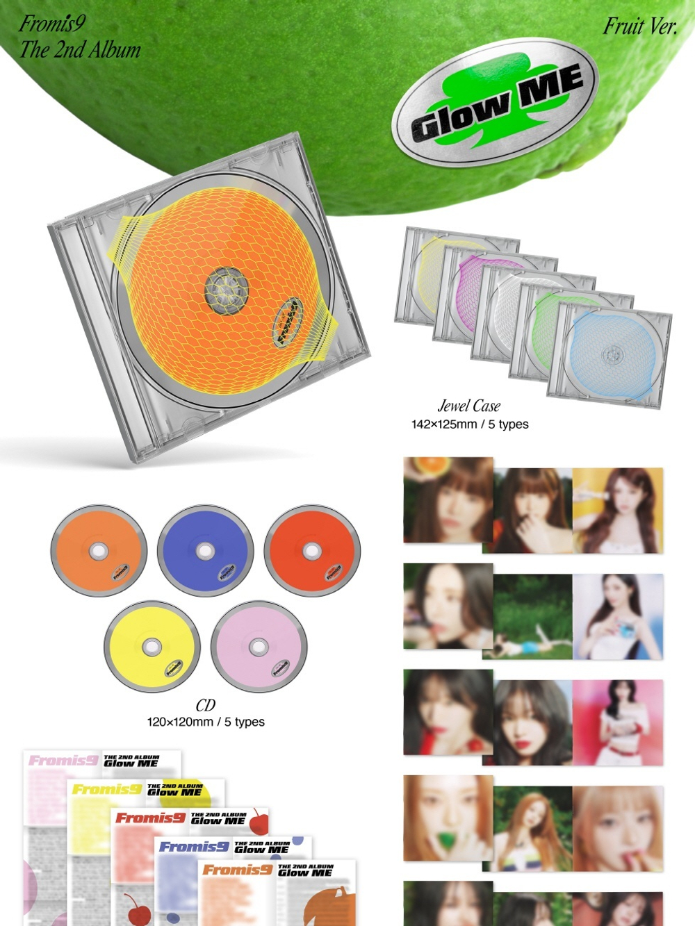 (ПРЕДЗАКАЗ) Альбом fromis_9 - GLOW ME 2nd Album FRUIT 5 Version SET