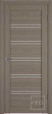 Межкомнатная дверь экошпон VFD (ВФД) Atum Pro 28 Brun Oak стекло White Cloud