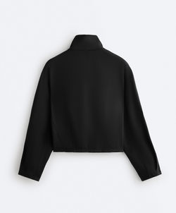 Oysho Куртка Boxy с эффектом неопрена, черный