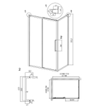 Душевой уголок Grossman Cosmo 110х70 120.K33.02.1170.10.00 профиль Хром стекло прозрачное