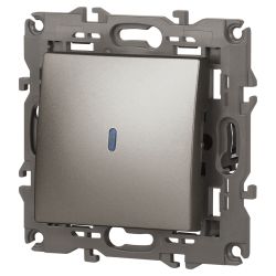 Выключатель ЭРА Elegance 14-1102-16 с подсветкой, 10АХ-250В, титан