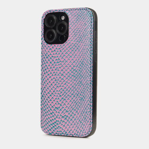 Чехол для iPhone 16 Pro Max из кожи лосося, розовый градиент