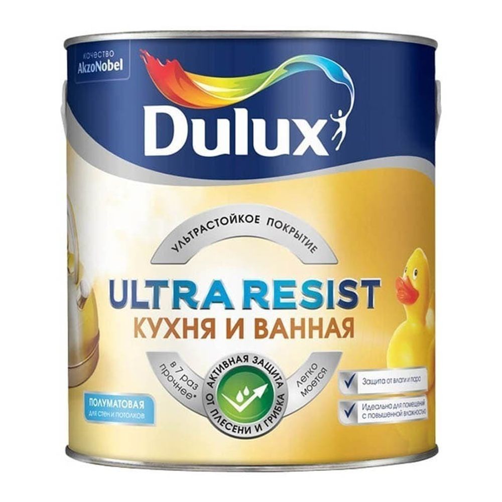 Краска для кухни и ванной латексная Dulux Ultra Resist матовая