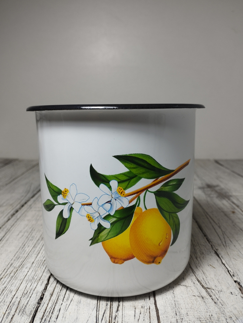 Кружка 1 л эмаль с рисунком Лимоны 0107/4