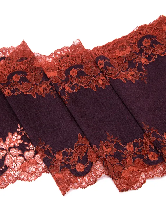 03-239 ОПТ Кружево эластичное 23 см, слива/терракот