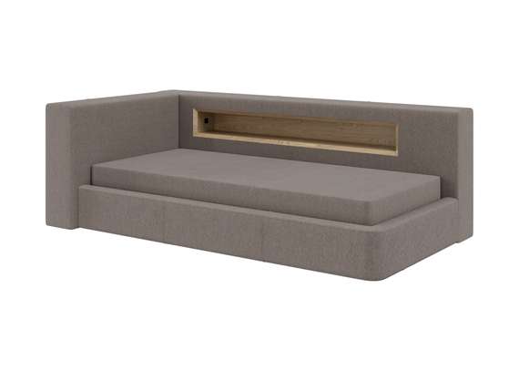 Диван-кровать Cube c нишей L (капучино, твид)