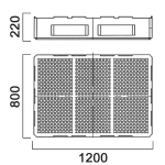 Поддон пластиковый 1200 х 800 х 220 мм Анион(1200x800x220см;синий) - арт.559530