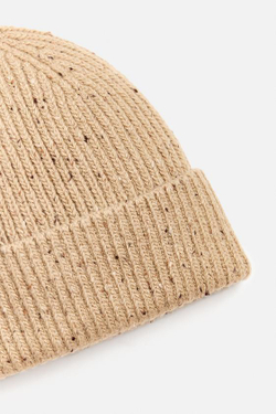 ZARA ШАПКА ИЗ РЕЛЬЕФНОЙ ПРЯЖИ, СВЕТЛО-КОРИЧНЕВЫЙ