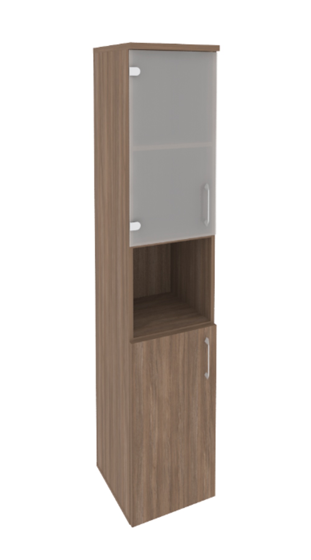 Шкаф-пенал с 2 комплектами дверей, стеклом и нишей Onix