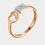 Кольцо женское из розового золота 585 пробы с фианитами (арт. 026631-1102)