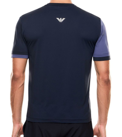 Мужская теннисная футболка EA7 Tennis Pro Crew Neck - armani blue