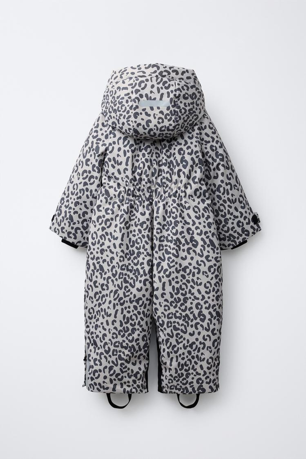 ZARA НЕПРОМОКАЕМЫЙ ВЕТРОЗАЩИТНЫЙ КОМБИНЕЗОН С АНИМАЛИСТИЧЕСКИМ ПРИНТОМ, СВЕТЛО-СЕРЫЙ