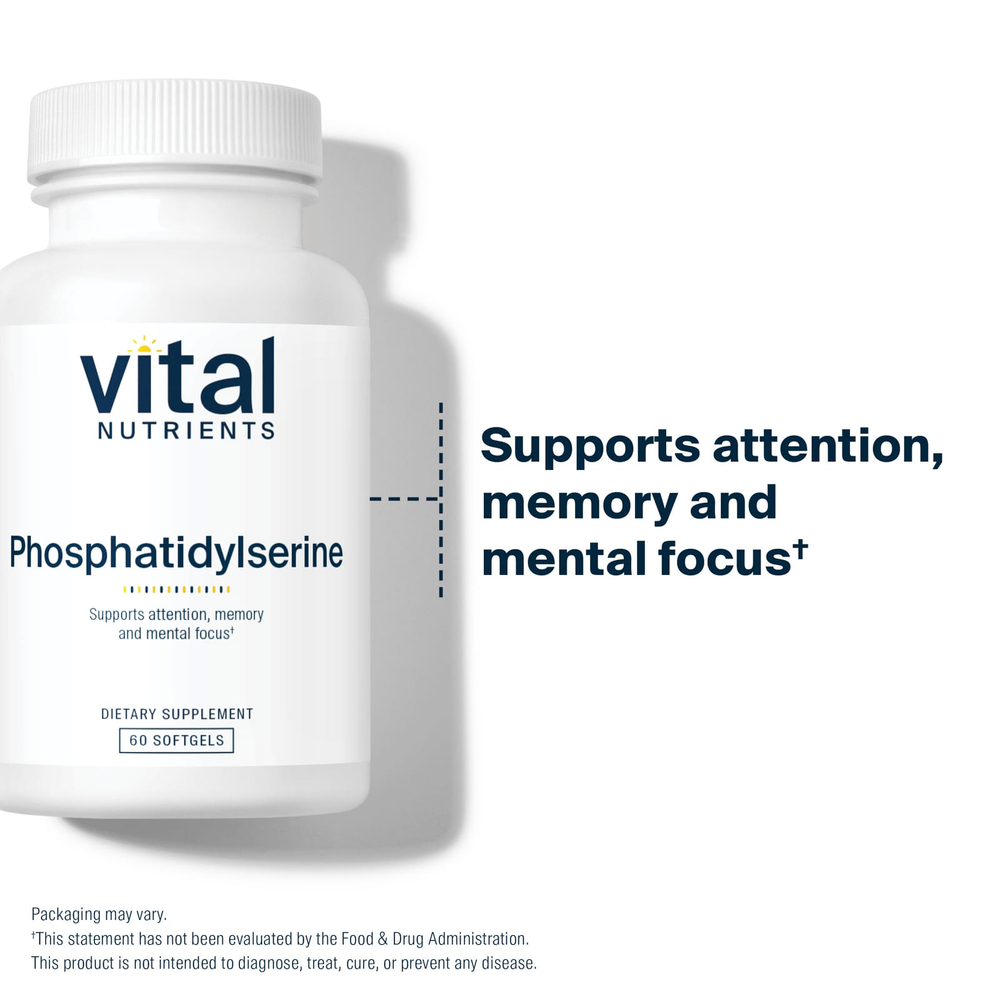 Vital Nutrients, фосфатидилсерин, 60 капсул (150 мг в каждой)