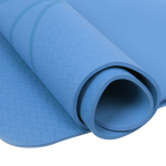 Коврик для йоги 6 мм 183*61 см «Шамбола» с лазерной гравировкой (ТРЕ), синий