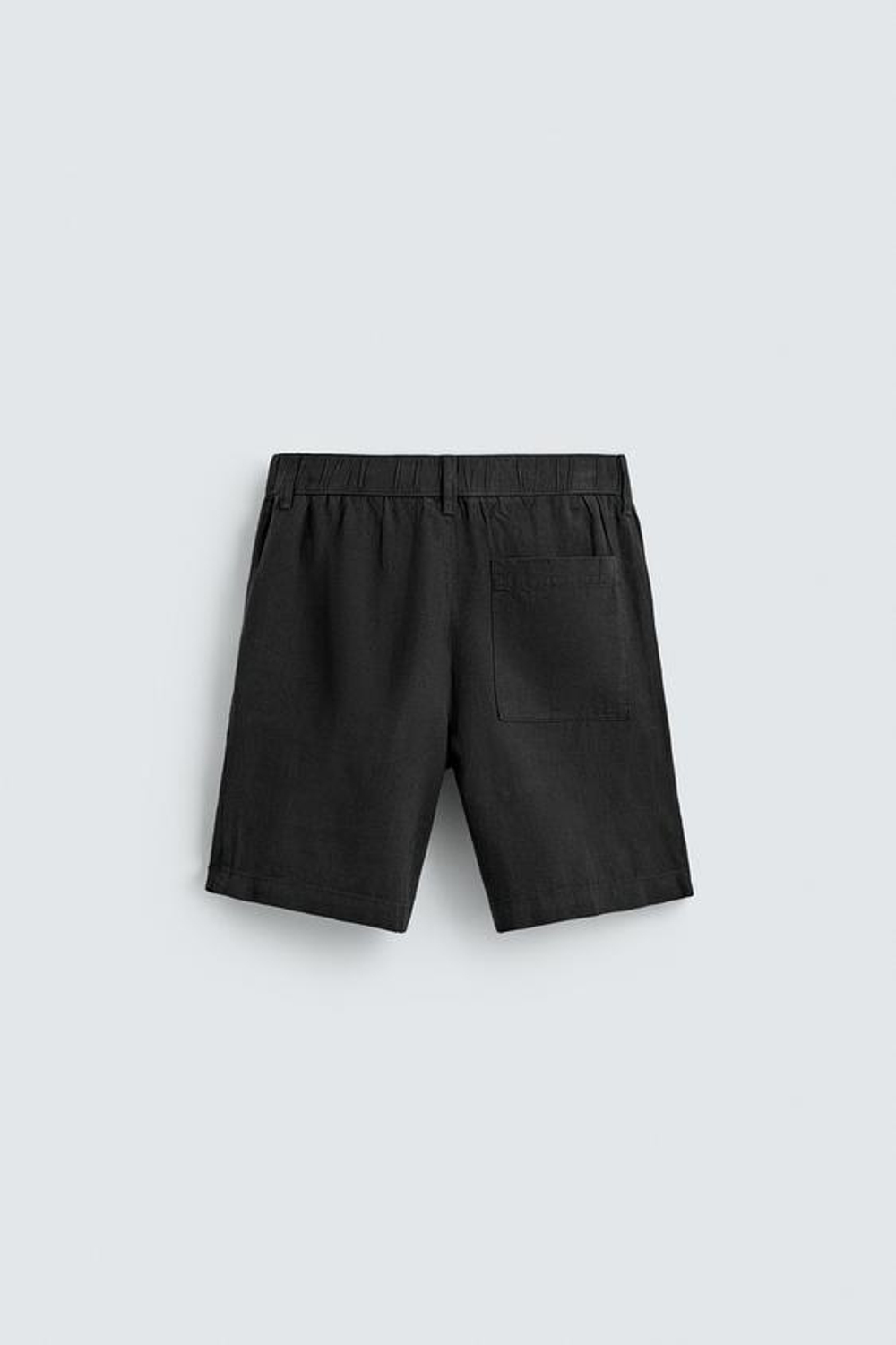 ZARA ШОРТЫ RELAXED FIT ИЗ 100% ЛЬНА, ЧЕРНЫЙ