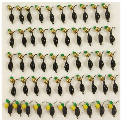 Коза d 3мм. Черная с коронкой. Латунный шар (набор 10 штук)