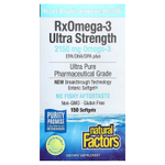Natural Factors, RxOmega-3, омега-3 повышенной силы действия, 150 капсул (1075 мг в 1 капсуле)