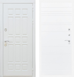 Входная металлическая белая дверь RеX (РЕКС) 8 Силк сноу / ФЛ-14 Силк сноу
