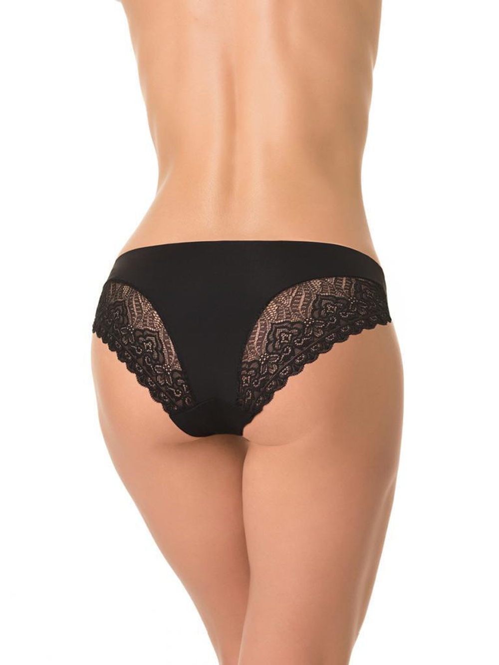 Женские трусики-слипы с кружевными вставками (Размер: L) (Цвет: бежевый)