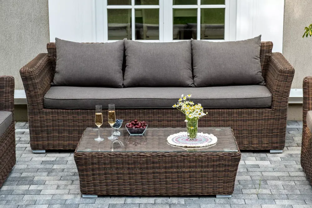 "Капучино" лаунж-зона из искусственного ротанга, цвет коричневый