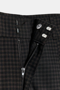 ZARA БРЮКИ В КЛЕТКУ С ЗАЩИПАМИ, СЕРЫЙ