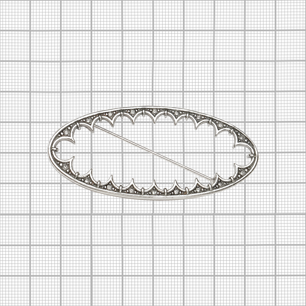 "Ауторе" брошь в серебряном покрытии из коллекции "Леди Агата" от Jenavi  с замком булавка