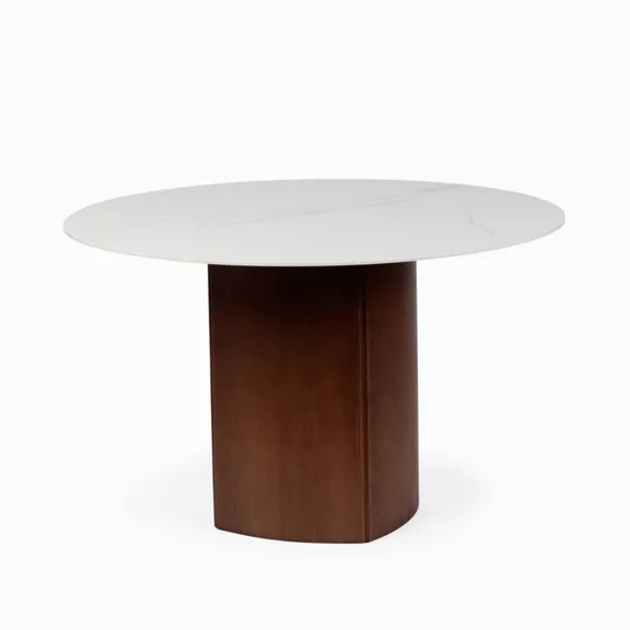 Обеденный стол Addy Ø120 см, белый камень