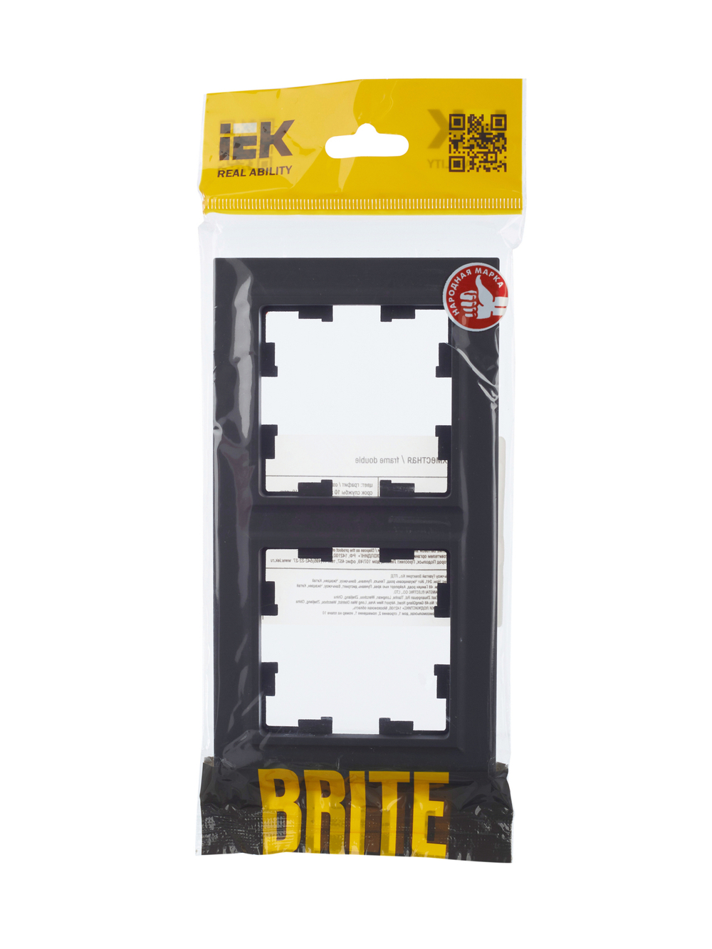 BRITE Рамка 2-местная РУ-2-БрГ графит IEK