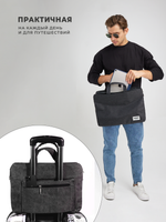 Сумка для ноутбука 15,6" и 17" с ремнем на плечо и 3 отделениями (Серый)