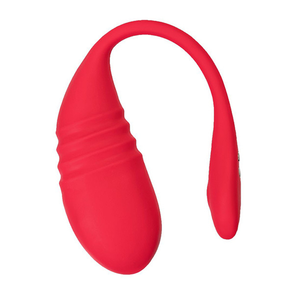 Красное силиконовое фрикционное виброяйцо 20,3см с управлением через приложение Lovense Vulse Smart Pulsing Egg Vibrator Red LE-35