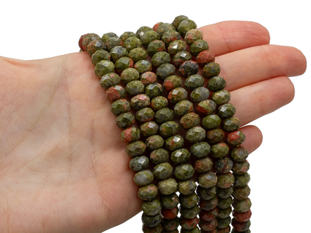 Бусины из унакита 8х6мм, рондель (10шт)