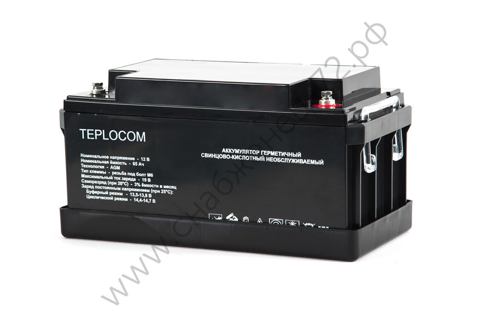 АКБ TEPLOCOM 65Ач Герметичный свинцово-кислотный необслуживаемый AGM АКБ 12В 65Ач