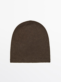 Massimo Dutti Шапка бини из тонкого трикотажа, зеленый