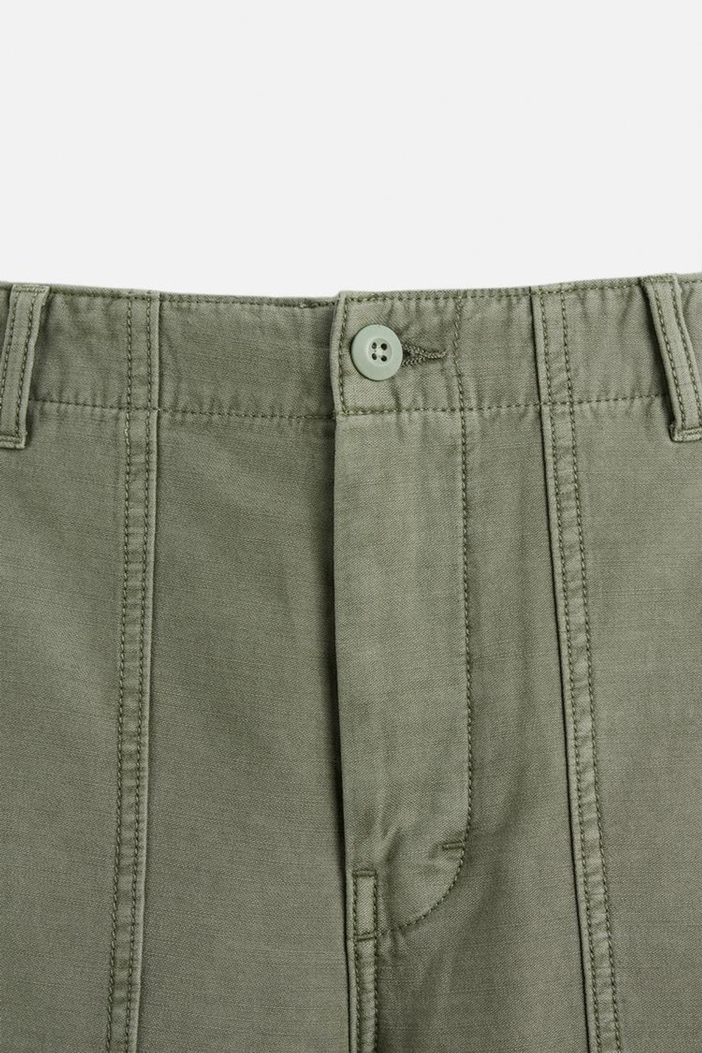 ZARA БРЮКИ REGULAR FIT ИЗ ТКАНИ С ЭФФЕКТОМ ПОТЕРТОСТИ, ТЕМНЫЙ ХАКИ