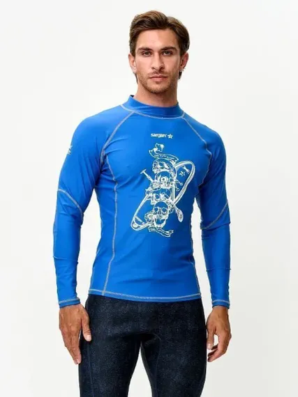 Футболка рашгард лонгслив Sargan Скелетон-Сап UPF 50+ синий