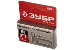 Закаленные узкие скобы для степлера ЗУБР тип 53, 8 мм, 1000 шт. 31625-08