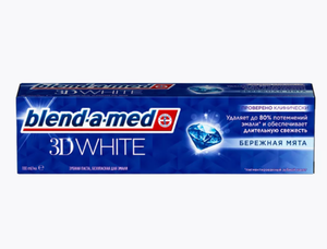 ЗУБНАЯ ПАСТА BLEND-A-MED 3D WHITE БЕРЕЖНАЯ МЯТА 100МЛ
